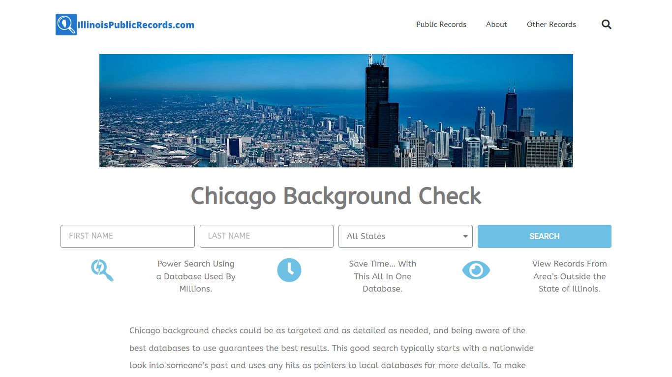 Chicago Background Check - IllinoisPublicRecords.com